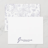 Gepersonaliseerd monogram Naam legant script Notitiekaartje (Voorkant / Achterkant)