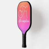 Gepersonaliseerd Monogram Naam Roze Sinaasappel Om Pickleball Paddle (Links)