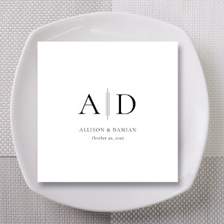Gepersonaliseerd Monogram & Namen Bruiloft Servett Servet