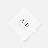 Gepersonaliseerd Monogram & Namen Bruiloft Servett Servet (Hoek)