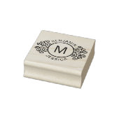 Gepersonaliseerd monogram + Namen Decoratief Aange Rubberstempel (Stempel)