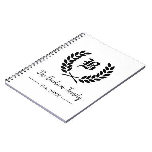 Gepersonaliseerd monogram notitieboek (Linkerzijde)