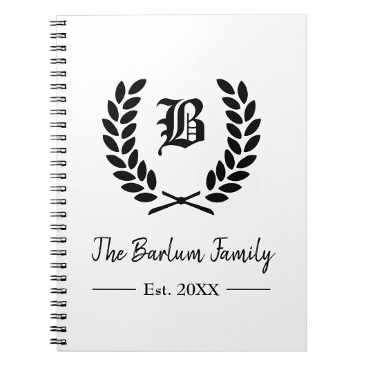 Gepersonaliseerd monogram notitieboek (Voorkant)