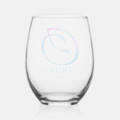 Gepersonaliseerd Monogram "O" Naam Abstract Spring Wijnglas Zonder Voet (Achterkant)