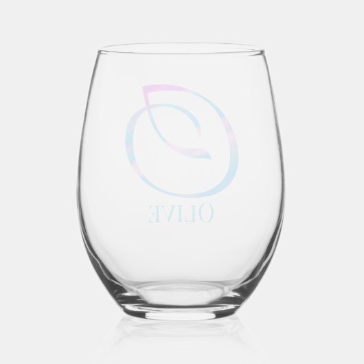 Gepersonaliseerd Monogram "O" Naam Abstract Spring Wijnglas Zonder Voet (Achterkant)