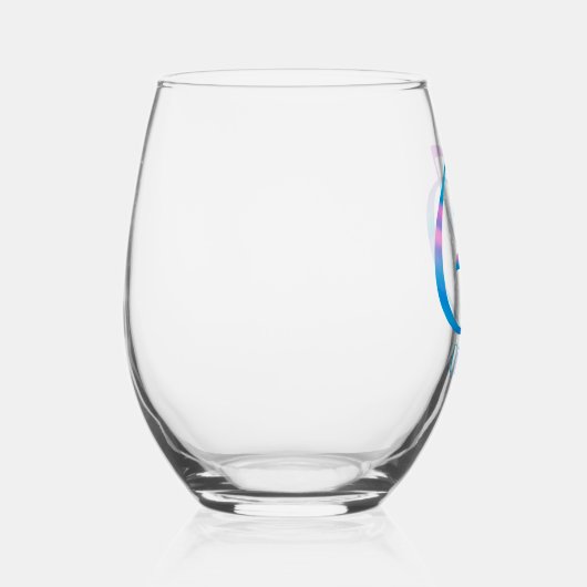 Gepersonaliseerd Monogram "O" Naam Abstract Spring Wijnglas Zonder Voet (Rechts)