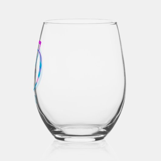 Gepersonaliseerd Monogram "O" Naam Abstract Spring Wijnglas Zonder Voet (Links)