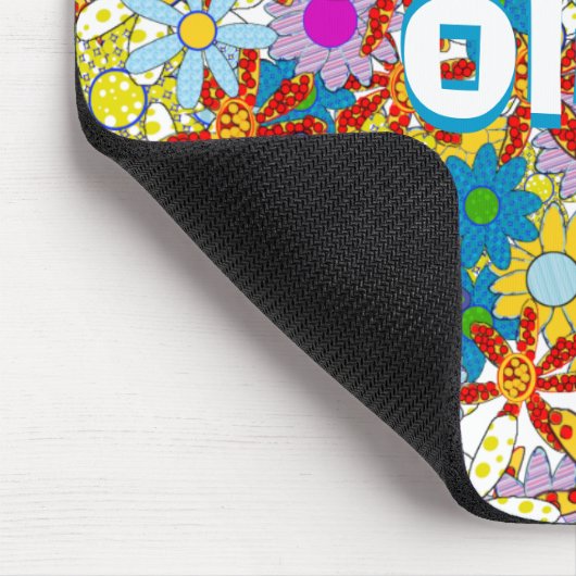 Gepersonaliseerd monogram of naam Floral Patroon Muismat (Hoek)