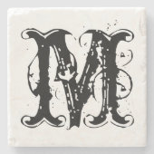 gepersonaliseerd monogram onderzetter steen (Voorkant)