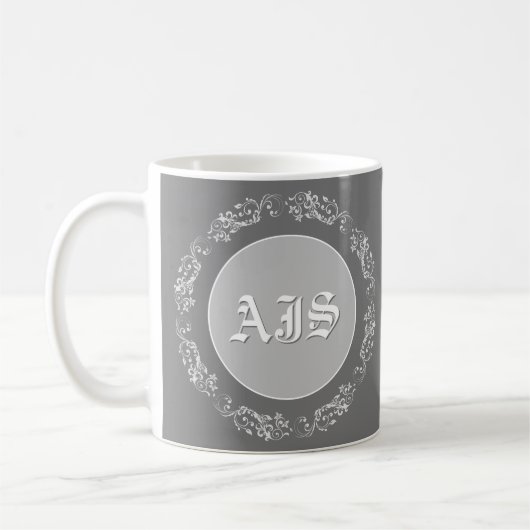 Gepersonaliseerd monogram ontwerp. koffiemok (Links)