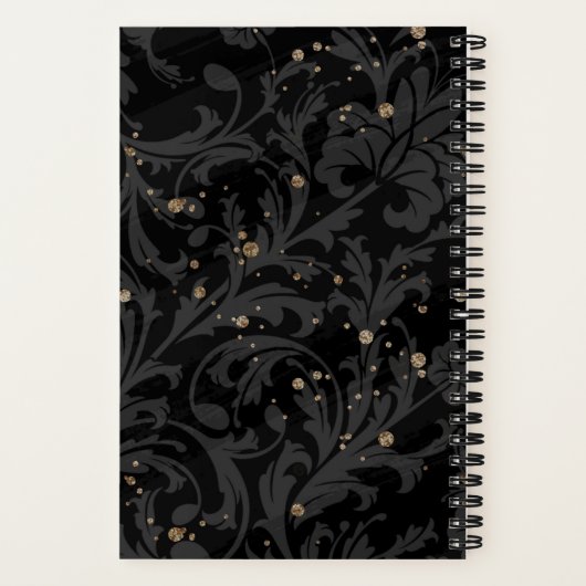 Gepersonaliseerd monogram op elegante achtergrond notitieboek (Achterkant)