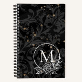 Gepersonaliseerd monogram op elegante achtergrond notitieboek (Voorkant)