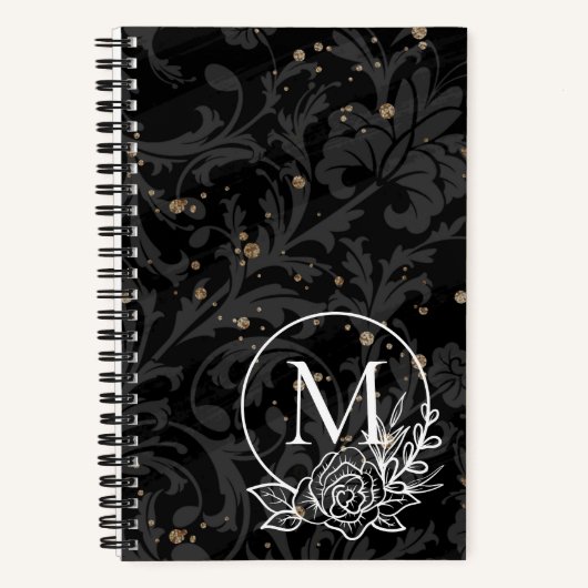 Gepersonaliseerd monogram op elegante achtergrond notitieboek (Voorkant)