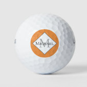 Gepersonaliseerd Monogram Oranje Golf Balls Golfballen (Voorkant)