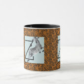 Gepersonaliseerd Monogram oranje Zebra Streepjespa Mok (Midden)