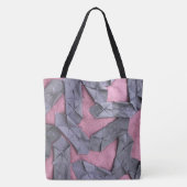 Gepersonaliseerd monogram paarse geometrische abst tote bag (Achterkant)