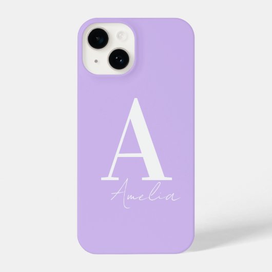 Gepersonaliseerd Monogram Paarse Lila iPhone Hoesje (Achterkant)