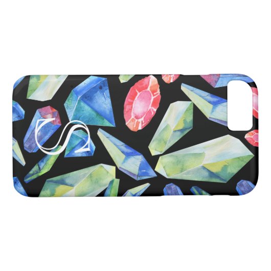 Gepersonaliseerd monogram Pareltjes Patroon Case-Mate iPhone Case (Achterkant (Horizontaal))