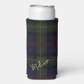 Gepersonaliseerd monogram Pset Rustic Tartan Seltzer Blikjeskoeler (Seltzer Voorkant)