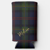 Gepersonaliseerd monogram Pset Rustic Tartan Seltzer Blikjeskoeler (Voorkant)