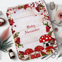 Gepersonaliseerd monogram Red Berry Garden Toadsto