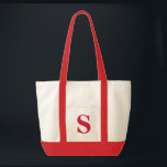 Gepersonaliseerd monogram RED NATUURLIJK TAS<br><div class="desc">Gepersonaliseerde Monogram ROOD NATUURLIJK TAS. Custom creëer uw eigen tas!</div>
