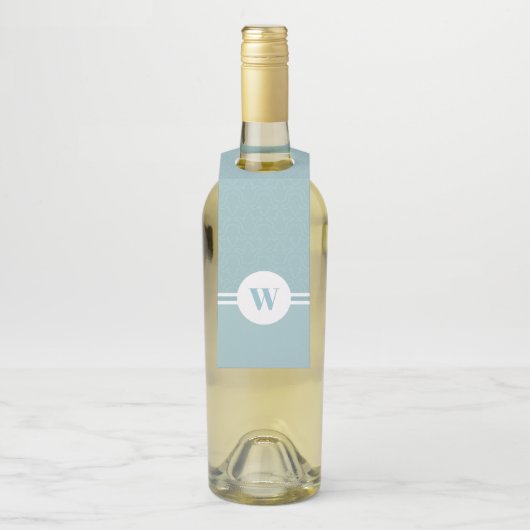 Gepersonaliseerd monogram rond lijst, strepen, flo flessenhanger (Op fles)