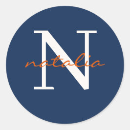 Gepersonaliseerd monogram ronde sticker