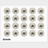 Gepersonaliseerd monogram ronde Sticker (ei/blok)( (Vel)