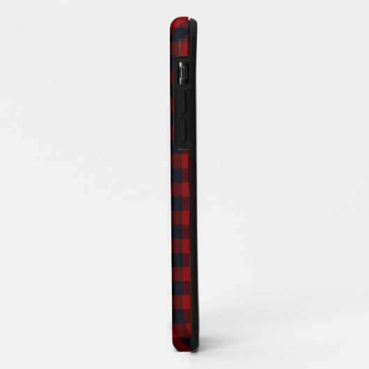 Gepersonaliseerd monogram rood en zwart buffel Case-Mate iPhone case (Achterkant/links)