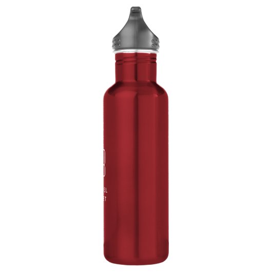 Gepersonaliseerd Monogram Rood Waterfles (Rechts)