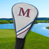 Gepersonaliseerd Monogram Rood Wit Blauw Strepen Golfheadcover