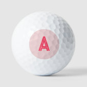 Gepersonaliseerd monogram roze golfballen (Voorkant)