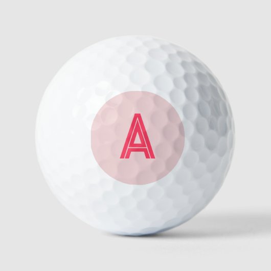 Gepersonaliseerd monogram roze golfballen (Voorkant)
