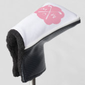 Gepersonaliseerd monogram roze golfheadcover (3/4 voorkant)