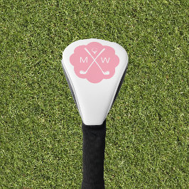 Gepersonaliseerd monogram roze golfheadcover