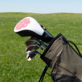 Gepersonaliseerd monogram roze golfheadcover (Insitu)