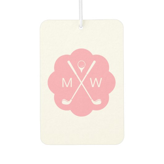 Gepersonaliseerd monogram roze luchtverfrisser (Voorkant)