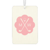 Gepersonaliseerd monogram roze luchtverfrisser (Achterkant)