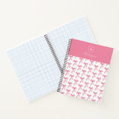 Gepersonaliseerd monogram roze strikpatroon notitieboek (Binnen)