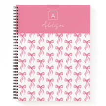 Gepersonaliseerd monogram roze strikpatroon