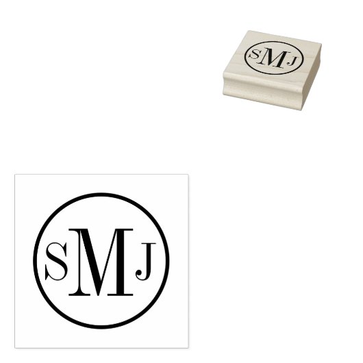Gepersonaliseerd monogram rubberstempel (Gestempeld)