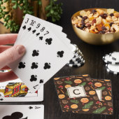 Gepersonaliseerd monogram rustiek botanisch pokerkaarten (Insitu)