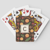Gepersonaliseerd monogram rustiek botanisch pokerkaarten (Achterkant)
