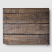 Gepersonaliseerd Monogram Rustiek Houten Script Br Gastenboek (Achterkant)