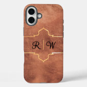Gepersonaliseerd monogram rustiek koper Case-Mate iPhone case (Achterkant)