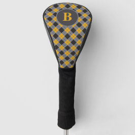 Gepersonaliseerd Monogram Saffraan Geel Grijs Tart Golfheadcover