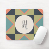 Gepersonaliseerd monogram schuur quilt blok muismat (Met muis)