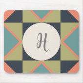 Gepersonaliseerd monogram schuur quilt blok muismat (Voorkant)