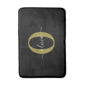 Gepersonaliseerd monogram Script Name Black White  Badmat (Voorkant Verticaal)